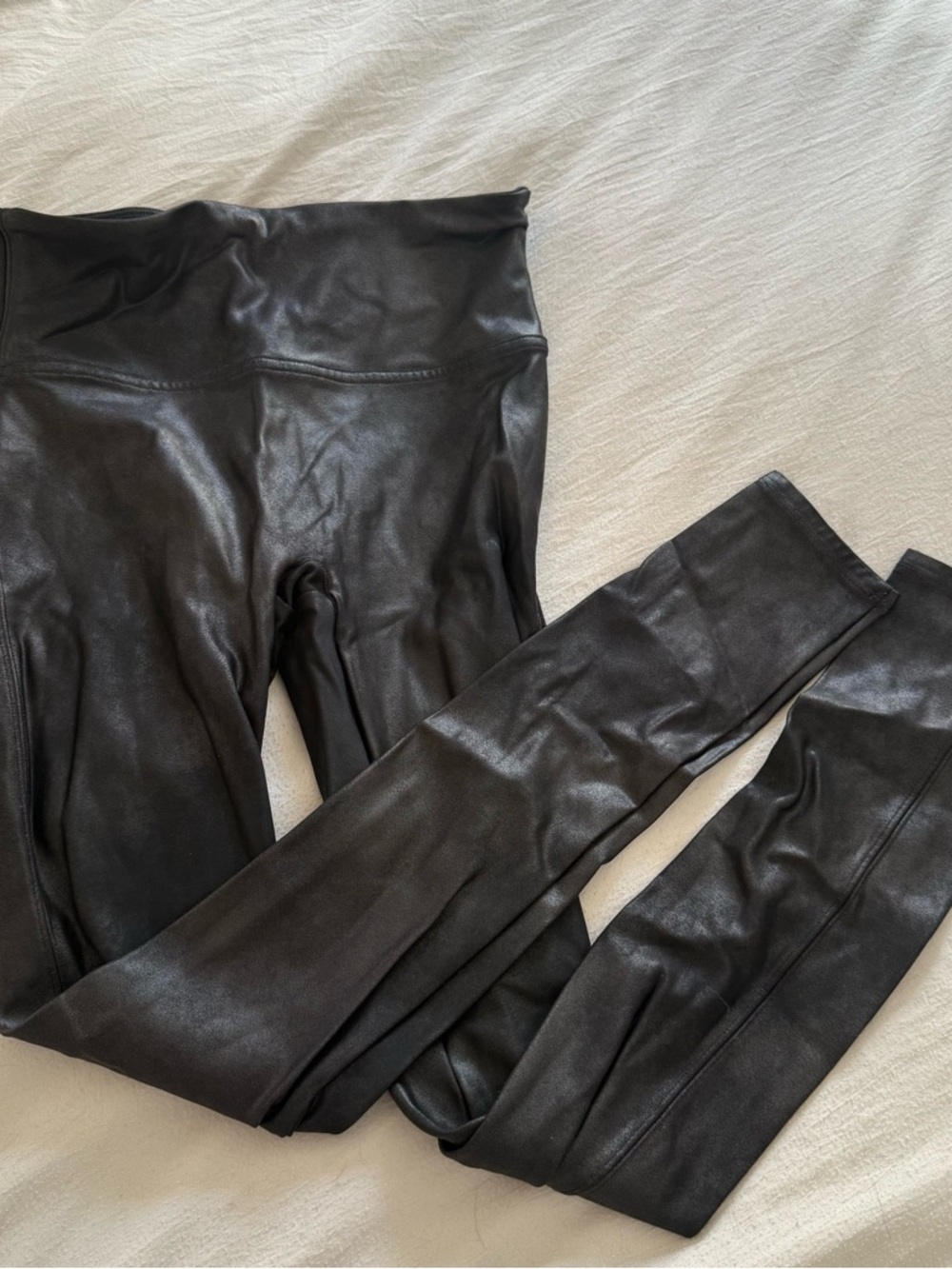 SPANX Faux Leather Look Leggings - Black